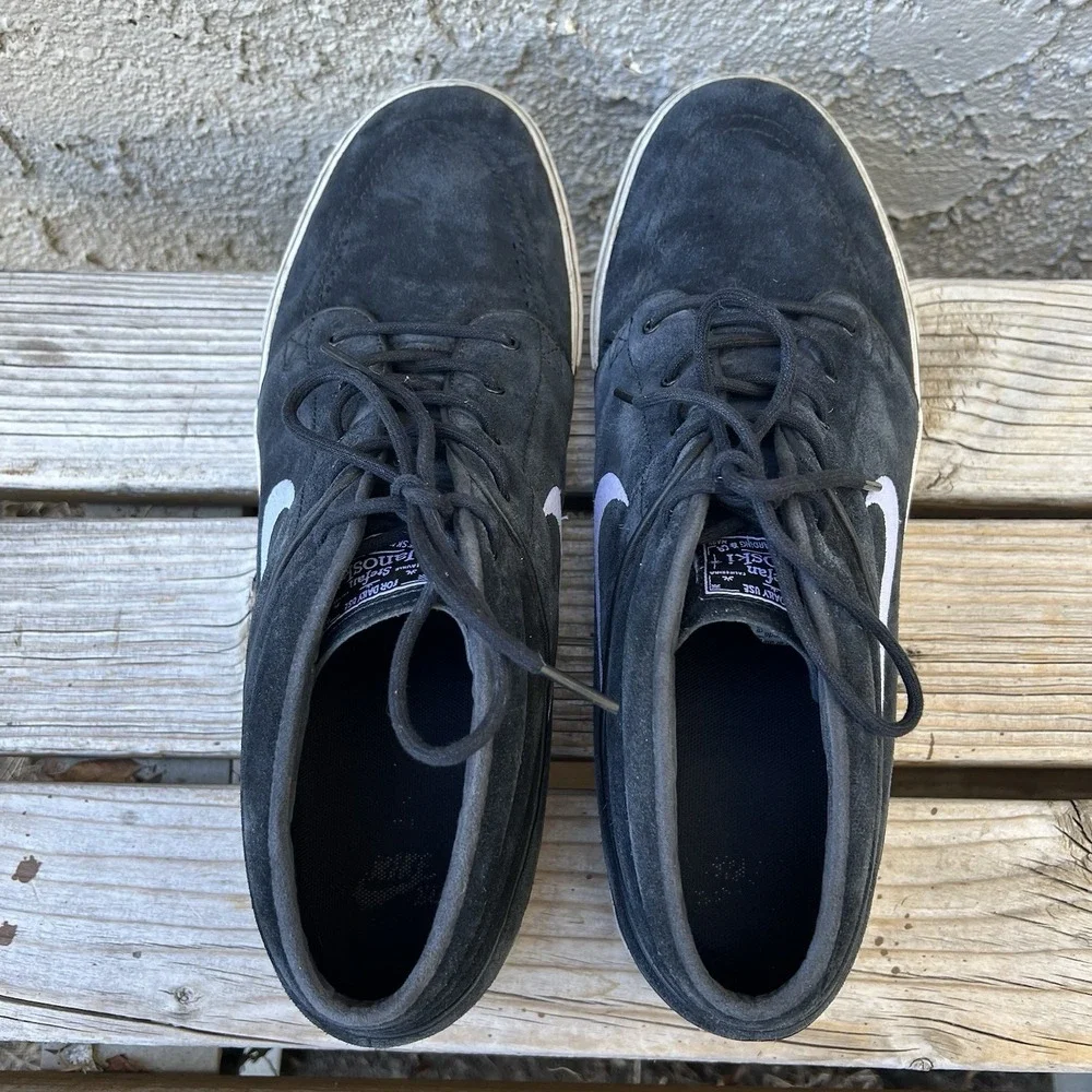 Nike Shoes Men Size 14 SB Solarsoft Portmore II 923198-011 Black Leather Suede
